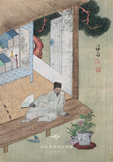 겸재 정선의 '독서여가(讀書餘暇)'는 '경교명승첩' 하권 맨 처음에 장첩된 그림이다. / 간송미술문화재단 소장