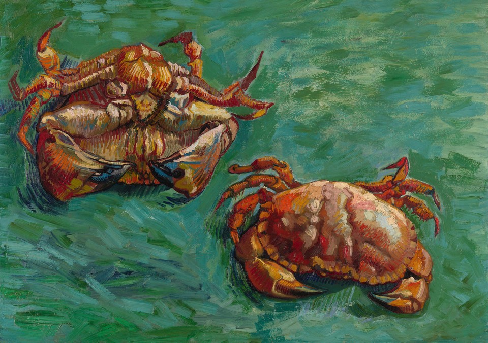 빈센트 반 고흐의 ‘게 두 마리(Two Crabs)’. 그림 속의 게가 누군가의 초상화라고 말한 이도 있었다. 캔버스에 유채, 47 × 61cm, 런던 내셔널갤러리 위탁 보관.