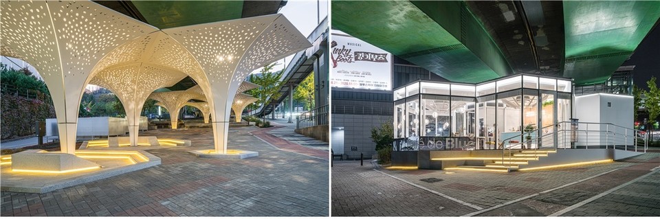 사람들의 발길이 뜸하고 삭막하게 방치됐던 서울 용산구 한남1고가 하부 역시 자연 속 쉼터로 바뀌었다. / 사진=이건엽