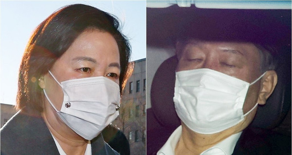 윤석열 검찰총장에 대한 정직 2개월 징계 처분이 내려진 16일 추미애 법무부 장관(왼쪽)이 16일 오전 정부과천청사 법무부로 출근하고 있다(왼쪽). 이날 오전 윤석열 검찰총장이 서울 서초구 대검찰청으로 출근하고 있다. /연합뉴스