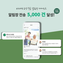 요양시설 무료 비대면 알림장 앱 ‘케어노트’가 누적 알림장 5000건을 달성했다. /㈜라이트하우스