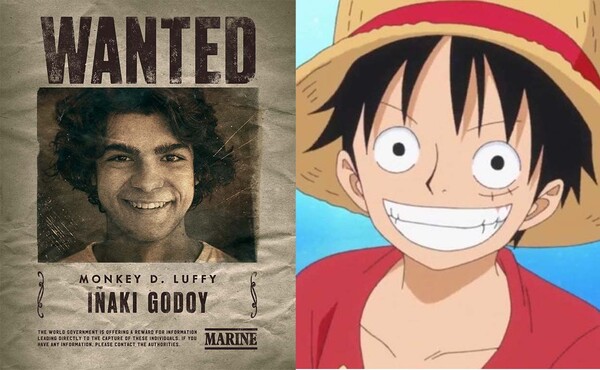 배우 이냐키 고도이(왼쪽)와 그가 연기하는 몽키 D. 루피 /원피스 넷플릭스 트위터