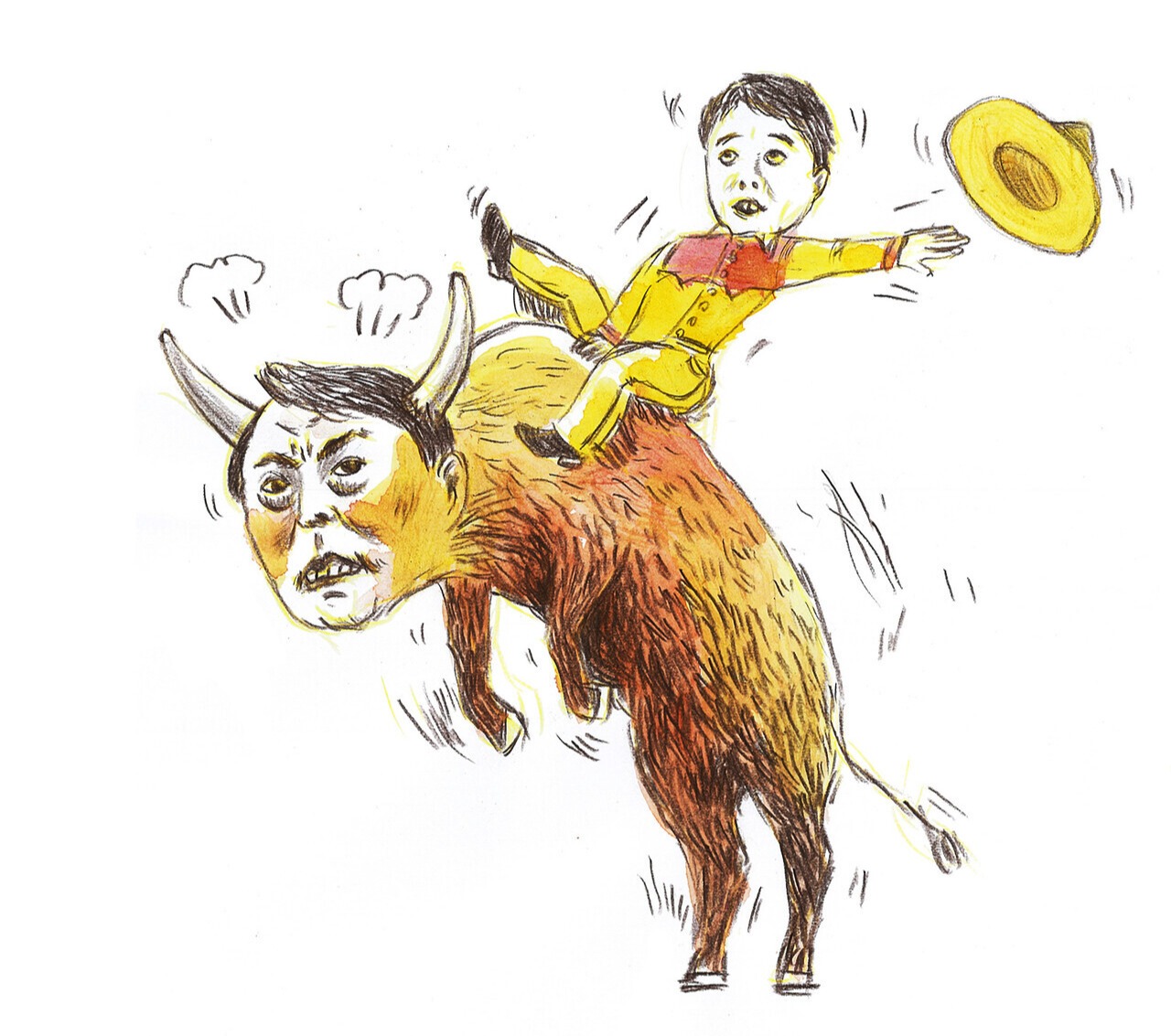 윤석열 국민의힘 대선후보의 등에 올라탄 이준석 대표./이준희