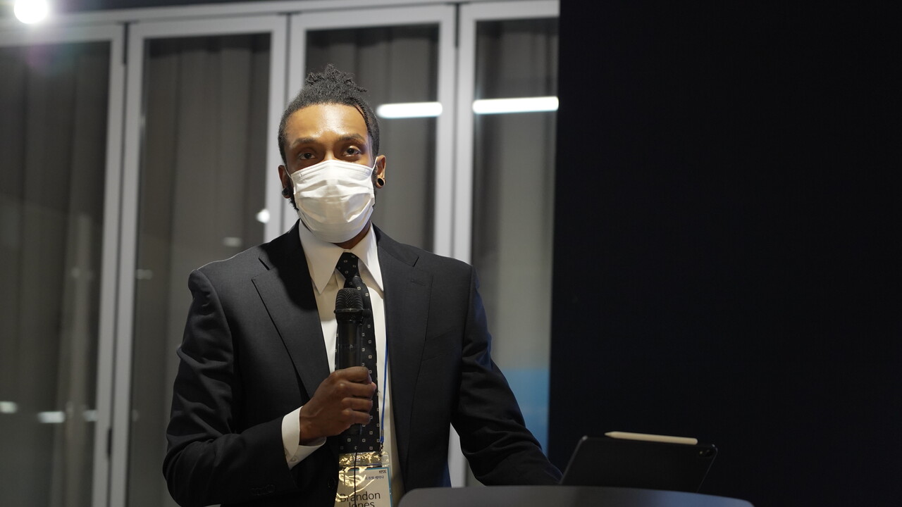 미국 국적 모델 브랜든 존스(Brandon jones)는 ‘한류 THE KOREAN WAVE'를 발표 주제로 선정했다./ 장세곤 기자