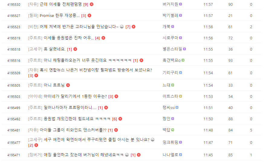 이세돌 팬층은 유튜버 ‘우왁굳’ 팬카페 내 게시판에 모여 소통하고 있다./ '왁물원' 네이버 카페