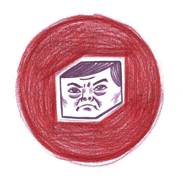 선대위를 해산하고 혼자 남은 독불장군 윤석열의 얼굴이 국민의힘 당 로고 안에 있다./작가의 변