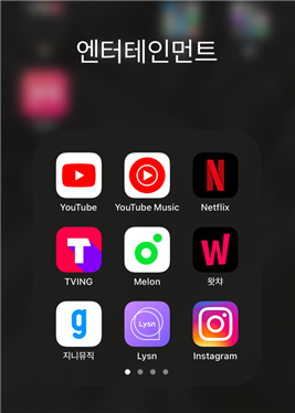 D대학 영어학과 재학생 고모 씨(24)의 스마트폰 안에 있는 그의 구독 서비스들. /안다은