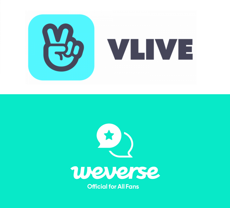 NFT를 수집·교환할 커뮤니티의 필요성이 대두되면서, 팬덤 커뮤니티도 통합 움직임을 보인다. BTS 팬덤 커뮤니티 위버스와 브이라이브의 로고. /위버스·브이라이브