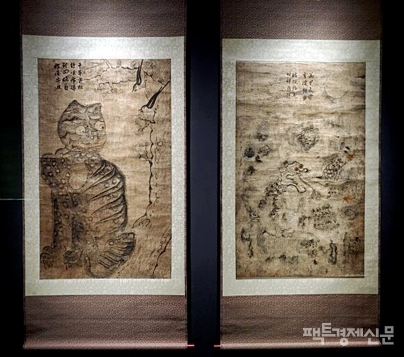 해맞이 그림인 ‘세화’ 풍습과 비슷한 의미로 그려졌던 호랑이 그림 중 ‘용호도’도 있다./ 이호준 기자