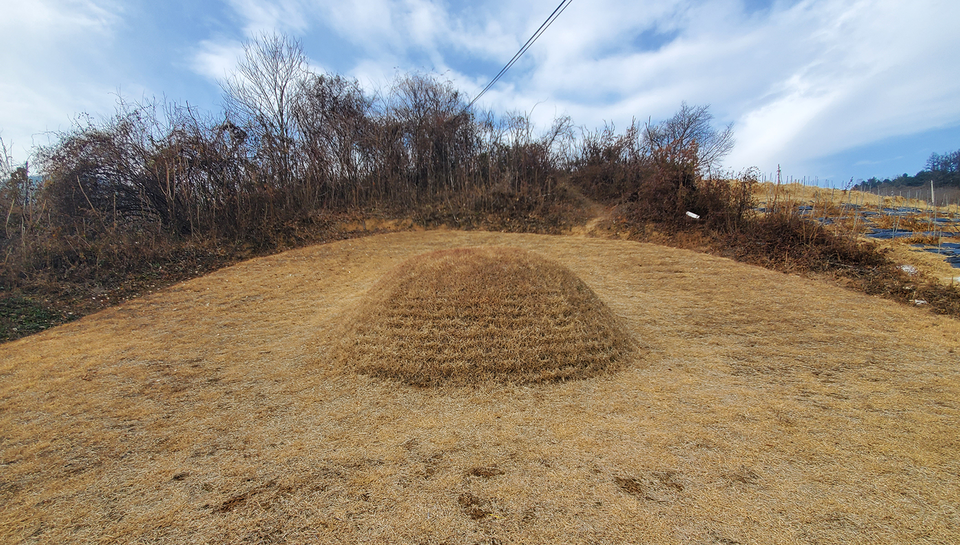 이재명 선영의 안산이 화기가 넘치는 화산(火山)이긴 하나 큰 장점도 지니고 있다. 관운(官運)이 크게 작용하는 명당이기 때문이다. 이재명 더불어민주당 대선후보의 부모묘. / 백재권