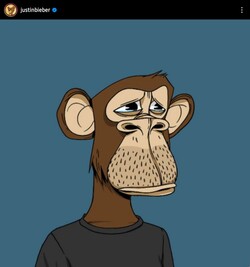 저스틴 비버가 구매한 NFT, BAYC(Bored Ape Yacht Club). /인스타그램