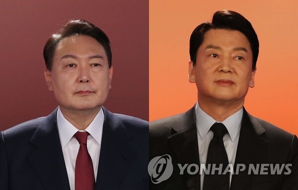 윤석열 국민의힘 대선후보와 안철수 국민의당 대선후보. /국회사진기자단=연합뉴스