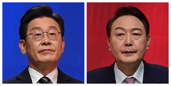 이재명 더불어민주당 대선후보(왼쪽)와 윤석열 국민의힘 대선후보. /한국인터넷신문협회 제공
