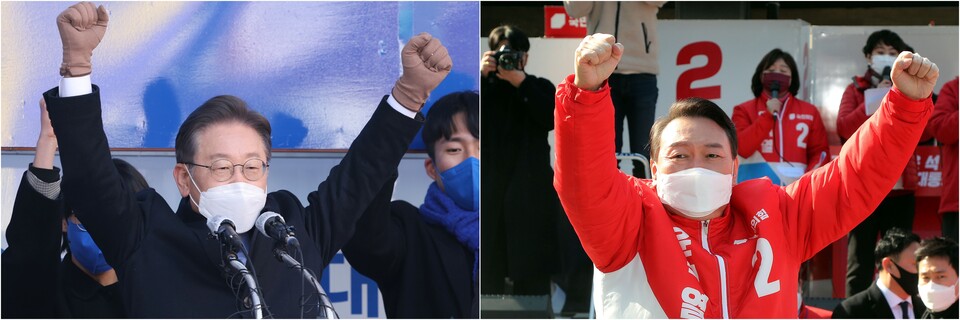 이재명 더불어민주당 대선후보와 윤석열 국민의힘 대선후보. / 연합뉴스