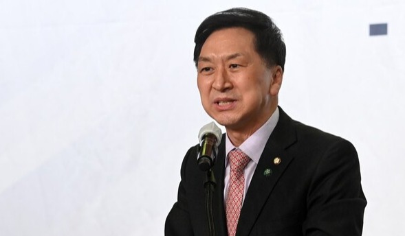 국민의힘 김기현 원내대표가 10일 오후 국회 도서관에서 열린 선대본부 해단식에서 발언하고 있다. /국회사진기자단=연합뉴스