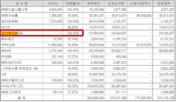 금융감독원 전자공시시스템에 따르면 에치와이는 러시아 내 라면 사업인 '도시락리잔' 지분 100%를 보유하고 있다./금융감독원