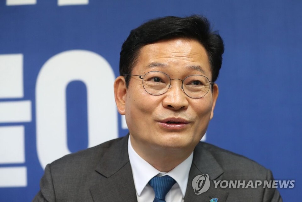 서울시장에 출마한 송영길 더불어민주당 후보는 관상을 변상시켜야만 미래가 밝다. /연합뉴스