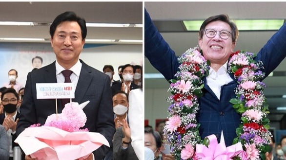 오세훈 국민의힘 서울시장 당선인과 박형준 부산시장 당선인. /연합뉴스