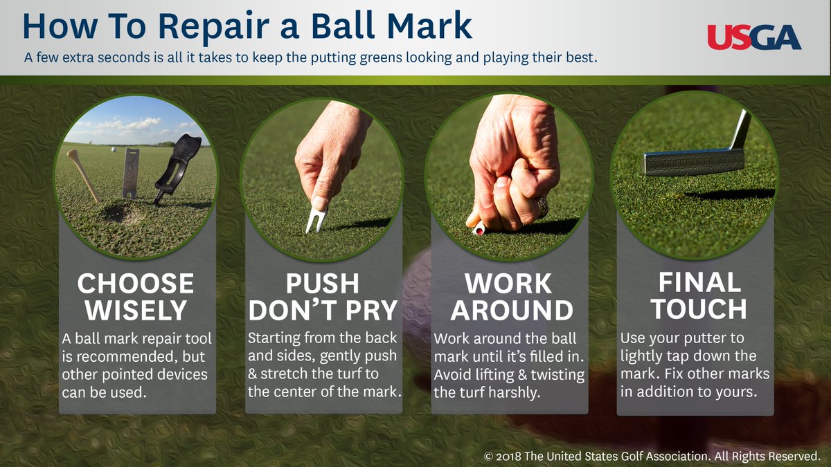 볼마크 수리하는 법 / 출처 USGA
