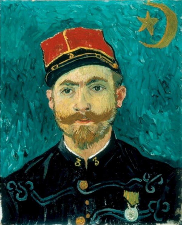 빈센트 반 고흐, 밀리에 중위의 초상, 1888 캔버스에 유채, 60.3 x 49.5 cm 크뢸러 뮐러 미술관