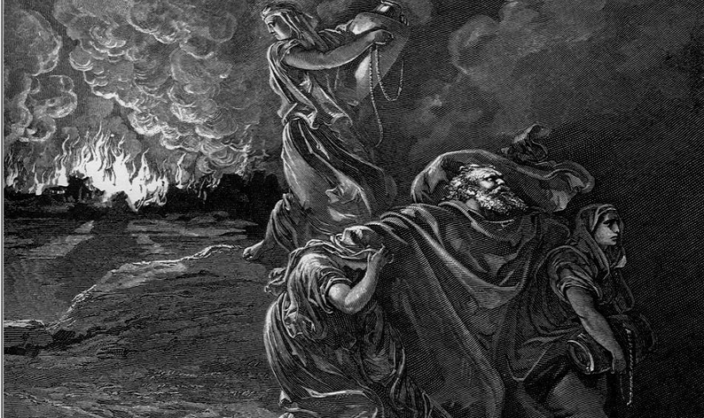 프랑스 판화가 귀스타브 도레가 그린 창세기 한 장면. 소담과 고모라가 불과 유황에 타서 사라지는 모습이다. /위키피디아