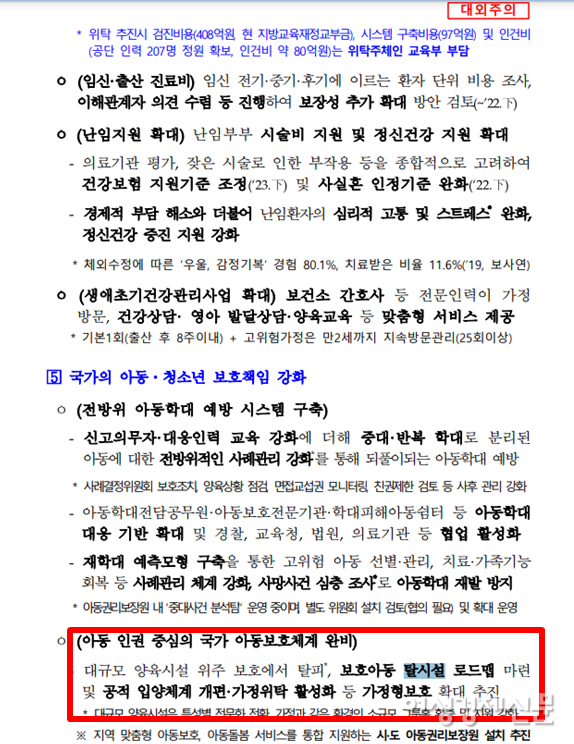 윤석열 정부의 국정과제이행계획서 /여성경제신문