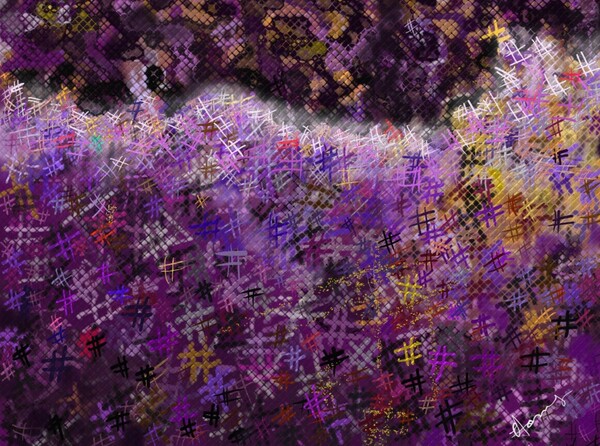 이슈를 삼키고 찾아주는 해시태그를 형상화시켜 보았다. /그림=홍미옥, 갤럭시노트20울트라 