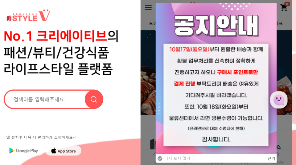 배송 및 환불 지연으로 소비자 피해를 야기한 '스타일브이'는 구청의 시정 권고를 이행하지 않았다. /스타일브이 홈페이지