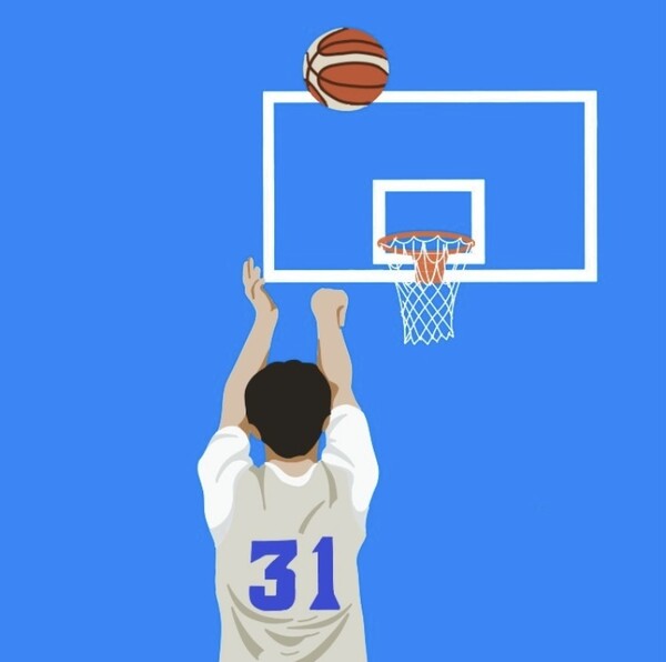 농구를 좋아하는 아들을 위해, 아들의 친구가 그려준 그림이다. /민은미