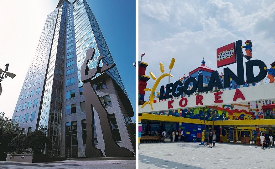 채권시장에서 모라토리엄 소동을 일으킨 흥국생명과 레고랜드 본사 전경. /각 사