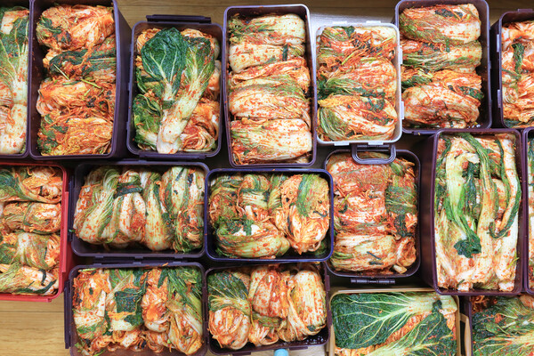 엄마표 김장김치 담아 갈 통이 줄을 섰다. /게티이미지뱅크