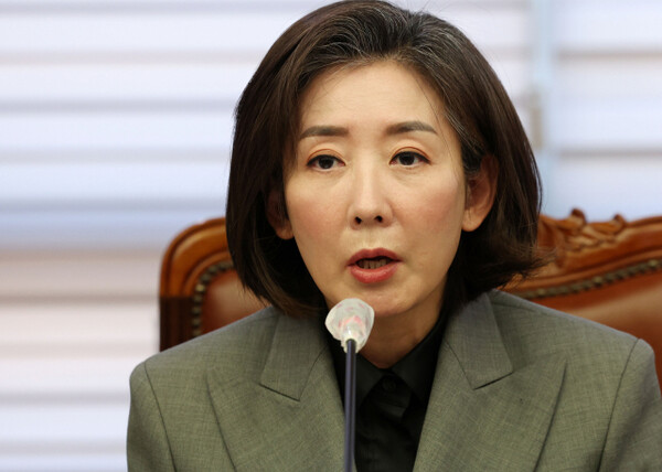 ​2일 오전 서울 마포구 한국경영자총협회에서 진행된 인구위기 대응을 위한 공동 실천 협약식에서 나경원 저출산고령사회위원회 부위원장이 발언하고 있다. /연합뉴스