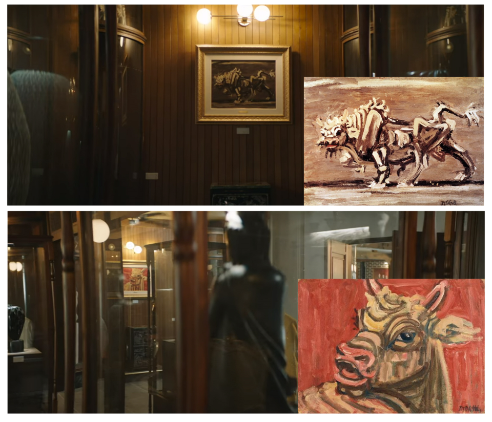 '재벌집 막내아들' 2화에서 이중섭 작가의 '흰소'와 '황소'를 찾을 수 있다. /드라마=JTBC, 그림=한국민족문화대백과사전