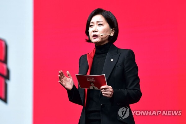 국민의힘 허은아 최고위원 후보가 7일 서울 강서구 한 방송 스튜디오에서 열린 국민의힘 제3차 전당대회 후보자 비전 발표회에서 비전 발표를 하고 있다. /국회사진기자단=연합뉴스