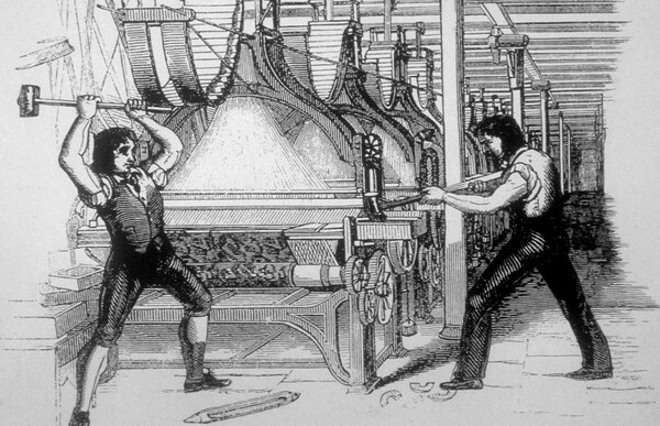 영국의 산업혁명기 러다이트 운동에 가담한 노동자들의 모습. /게티이미지뱅크
