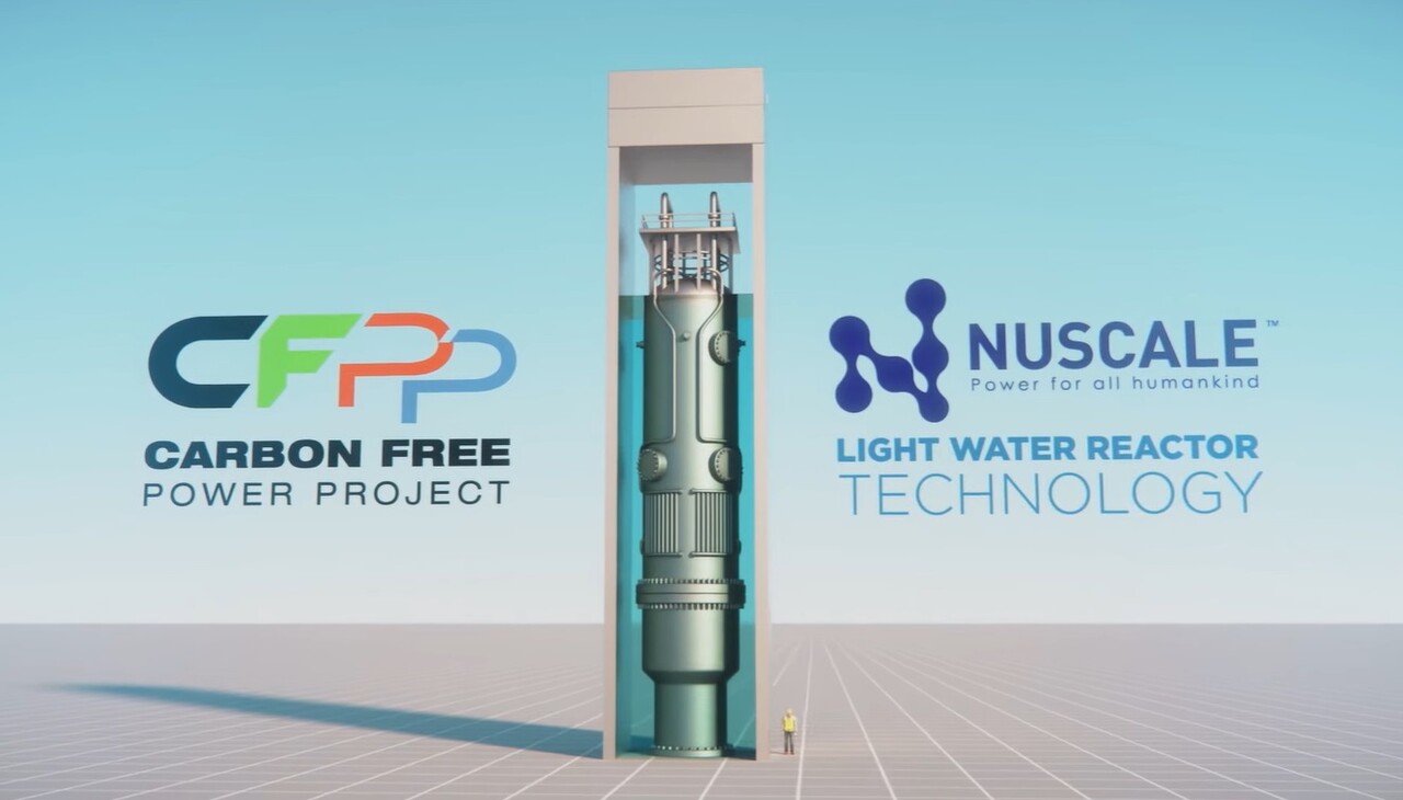 뉴스케일파워가 미국 첫 프로젝트로 추진하는 아이다호주에 건설되는 탄소중립 발전소 프로젝트 소개 포스터. 두산에너빌리티가 주요 시공사로 참여한다. /뉴스케일파워