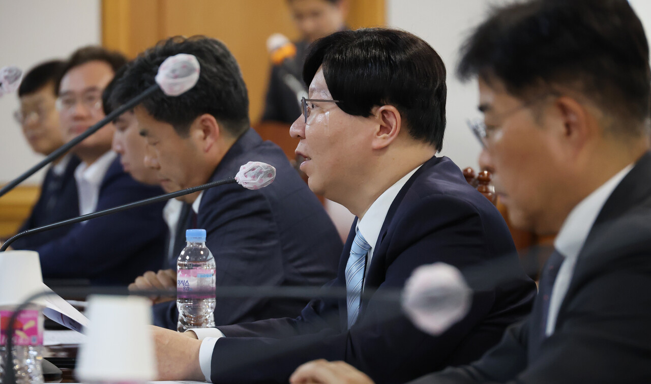 19일 김소영 금융위원회 부위원장이 서울 명동 은행회관에서 열린 금융산업 글로벌화 종합간담회에서 개회사를 하고 있다. /연합뉴스