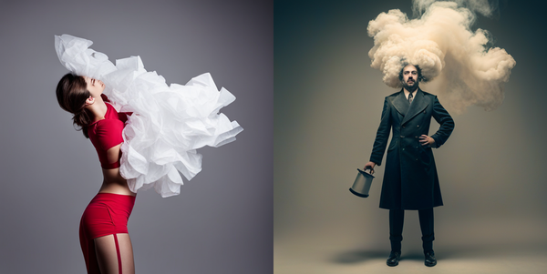 챗GPT가 생성한 휴지(왼쪽)와 커피 연기 이미지 /뤼튼