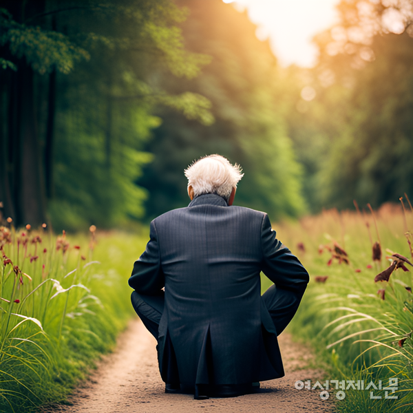 챗GPT를 활용, AI가 그린 '노인의 쓸쓸한 뒷모습' 이미지. /챗GPT