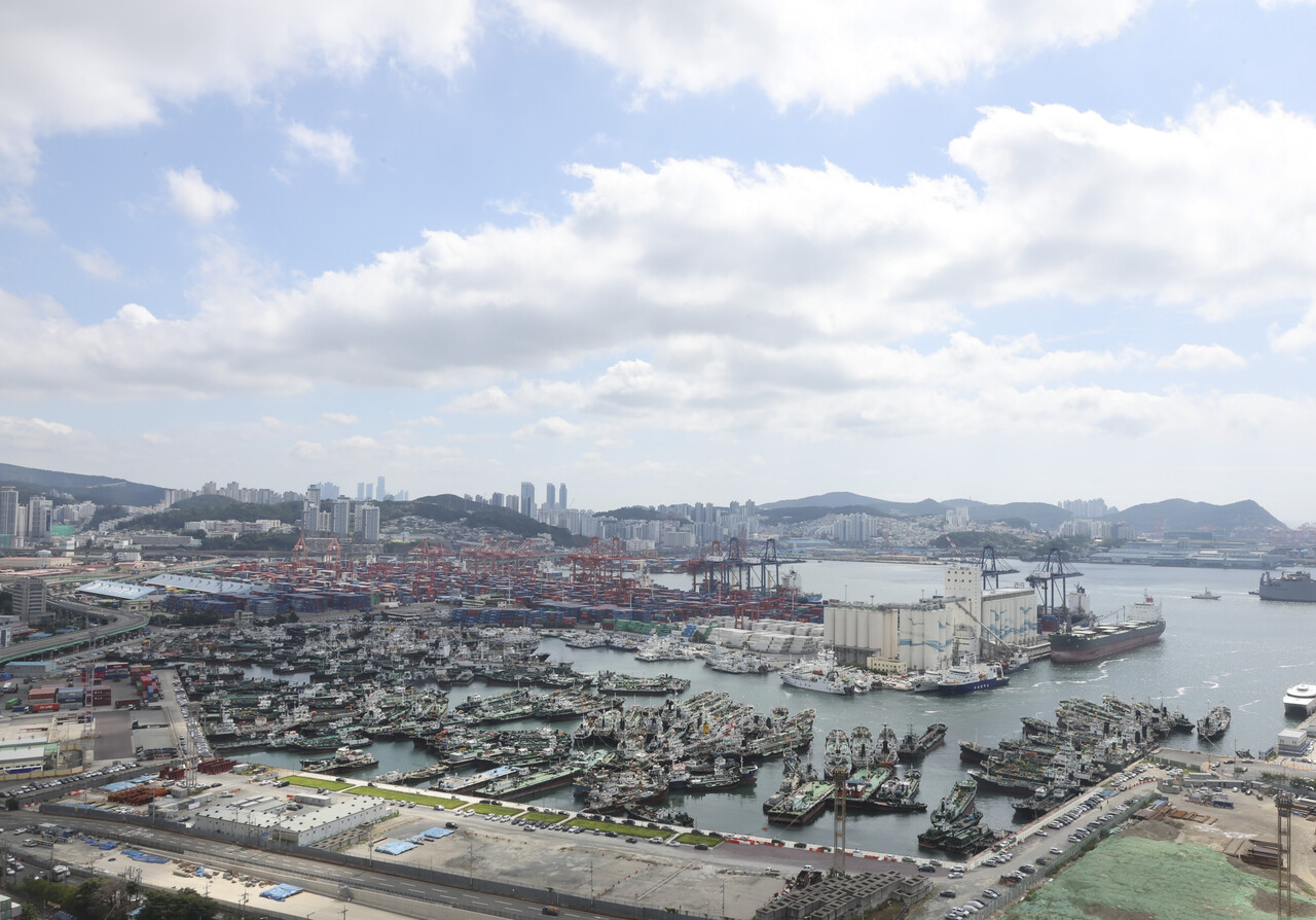 한국 경제를 떠받치는 수출이 열 달이 넘게 감소세다. 사진은 부산항. /연합뉴스