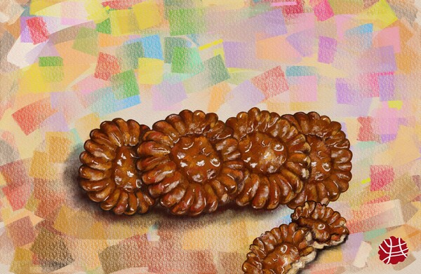 최근 SNS를 통해 인기 먹거리로 등극한 약과 열풍이 심상찮다. /그림=홍미옥, 갤럭시탭 S6