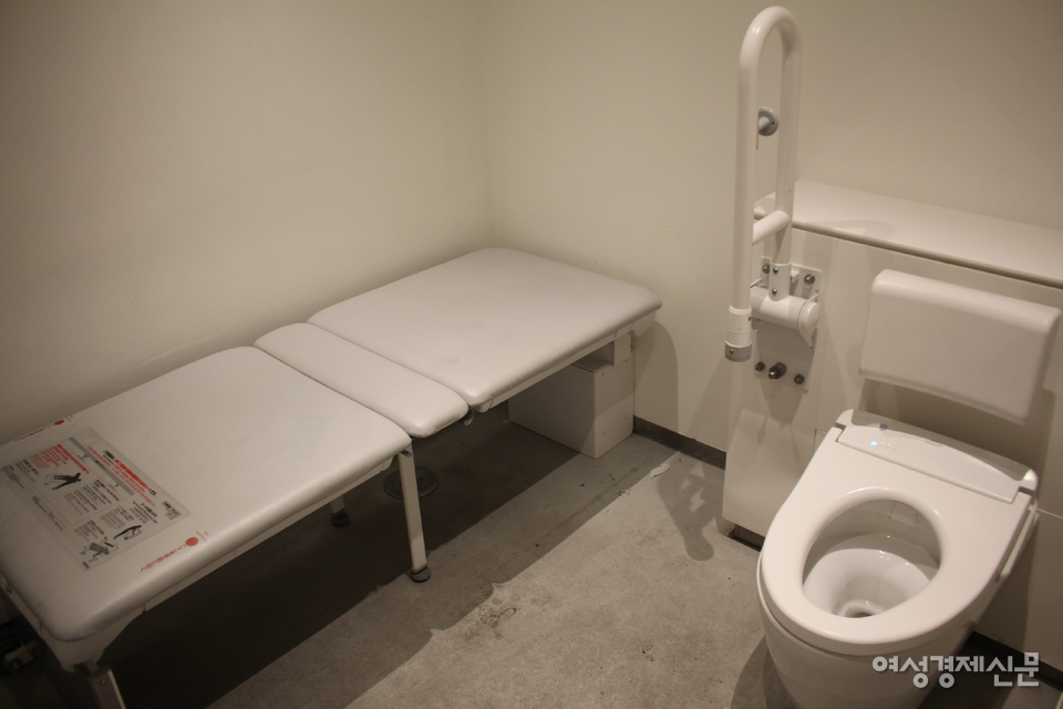 다목적 케어 베드와 장애인용 안전바가 설치돼 있다. /김미리