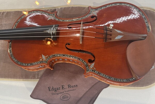 오스뮴과 여러 유색 보석으로 장식된 60억원 상당의 바이올린. /민은미