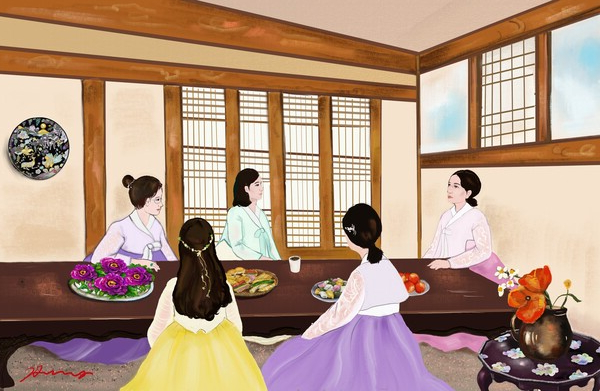 아름다운 한복을 입고 '치매'를 이야기하던 날 /그림= 홍미옥, 갤럭시탭s6