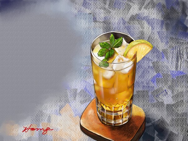 요즘 최고 인기를 구가 중인 하이볼 /그림=홍미옥, 갤럭시탭 S6