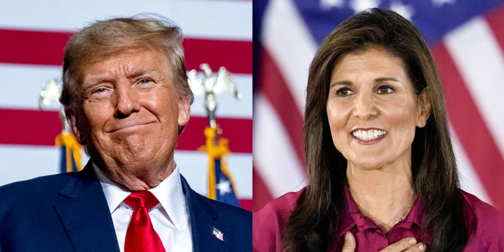 도널드 트럼프 미국 대통령과 니키 헤일리 전 유엔 대사 /AP=연합뉴스