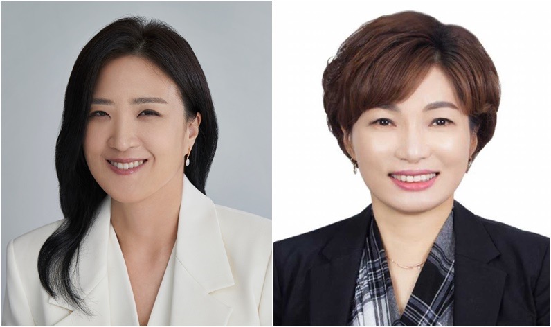 사진 왼쪽 최보윤 국민의미래 비례대표 후보와 오른쪽 서미화 더불어민주연합 비례대표 후보. /연합뉴스