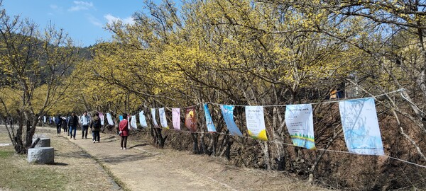 꽃은 눈에 담고 길목 곳곳에 펼쳐진 아름다운 시로 마음을 채운다. /송미옥