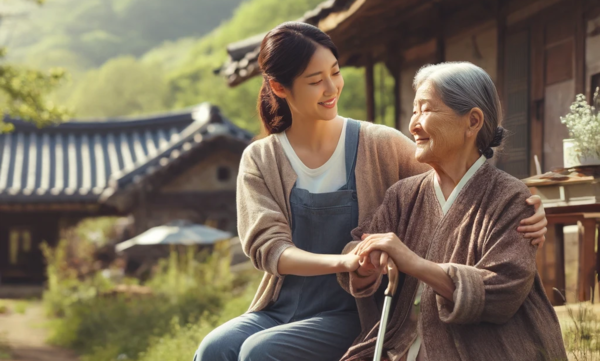 어르신은 91살이시고 아드님과 거주 중이시고 시골에 집이 있으셨다. 시골에서 15일, 서울에서 15일 요양을 받으시는 어르신이었다. 사진은 AI에 의해 제작된 요양보호사 이미지 /Chat GPT 4.0