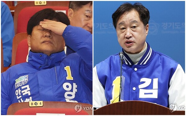 더불어민주당 양문석 경기 안산갑 후보(왼쪽)와 김준혁 경기 수원정 후보. /연합뉴스